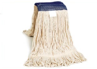Mop katoen met band 450 gram (m.blauwe rein.pad)