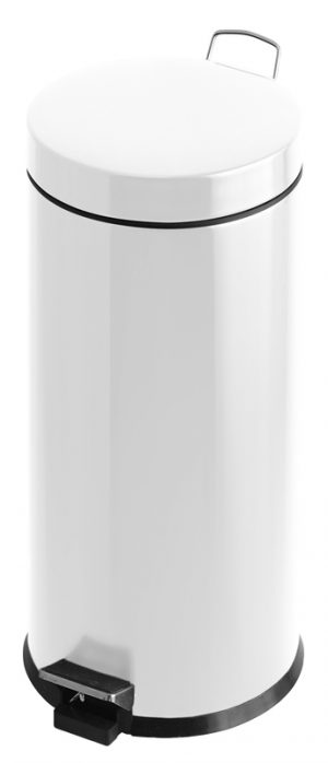 Pedaalemmer met kunststof binnenemmer, Wit, 30 ltr