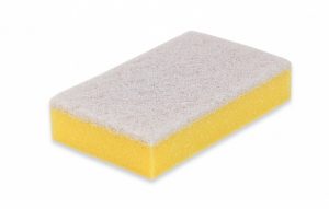 Schuurspons Groot Geel/Wit, 15x9x3cm, pak 10 stuks