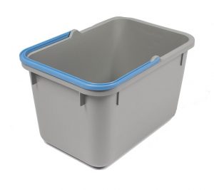 Grijze emmer 17 liter met blauwe hendel