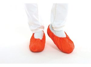 Schoenovertrek, rood, 410 x150 mm 75 micron, geruwd, ds 1000