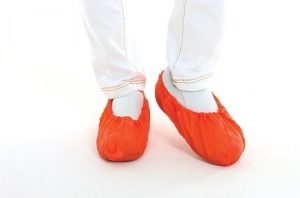 Schoenovertrek, rood, 360x150 mm 40 micron, geruwd, ds 2000