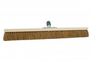 Zaalveger plat ongelakt hout met steelhouder, cocos 80 cm