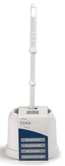 Toiletborstel met lage garnituur, wit potje