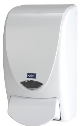 Deb Zeepdispenser Proline Standaard Wit, 1 liter
