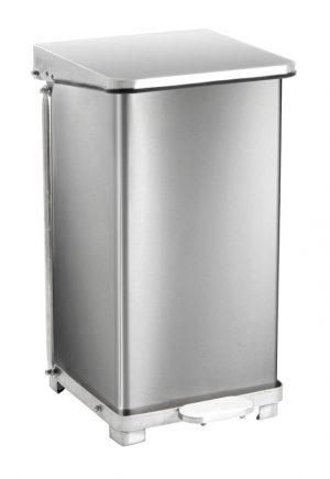 Industriële pedaalemmer 45 ltr mat RVS