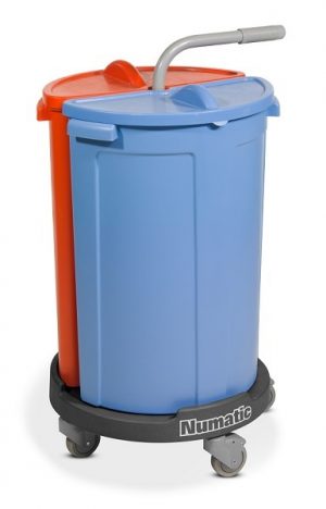 NCG 2 Carrousel Werkwagen, 2x 70 L afvalemmer