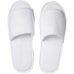Slippers open, badstof  Wit, doos 100 paar