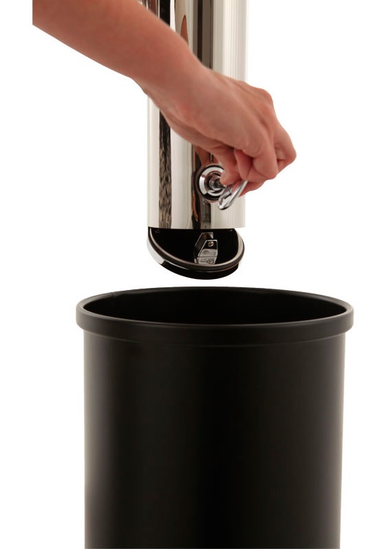 Wandasbak zuil rond rvs - Afbeelding 2