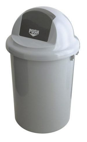 Kunststof afvalbak Push 90 liter Grijs