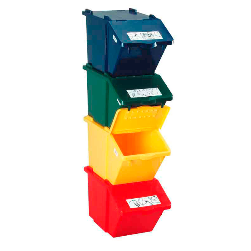 Recyclingbox met deksel Geel inh. 45 liter - Afbeelding 2