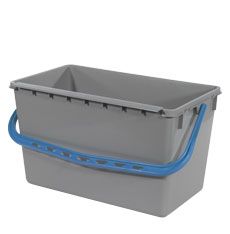 Grijze emmer 22 liter met blauwe hendel