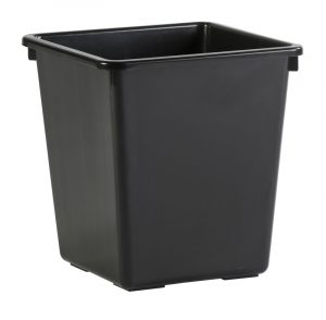 Vierkant tapse papierbak, kunststof, 27 liter Zwart