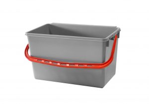 Grijze emmer 22 liter met rode hendel