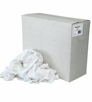 Dunne witte trikot lappen klein gesneden, doos 10  kg