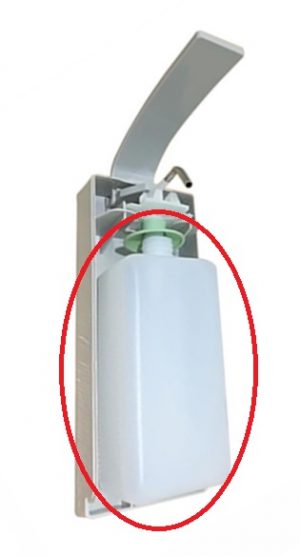 Navulflacon voor kunststof elleboogdispenser