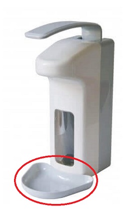 Opvangbakje voor kunststof elleboogdispenser