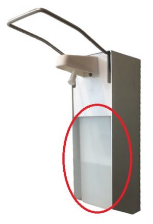 Navulflacon voor aluminium elleboogdispenser