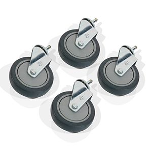 Zwenkwielen 125 mm, set van 4 stuks