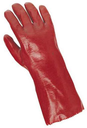 Werkhandschoen rood pvc categorie 2,35 cm