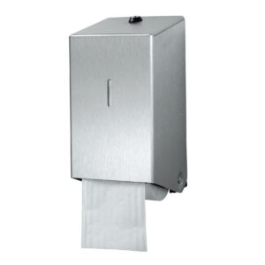 Toiletroldispenser voor 2 toiletrollen met dop, RVS mat