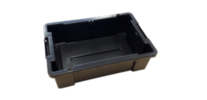 Ondiepe opbergbox zwart tbv EM/SM en PM werkwagens