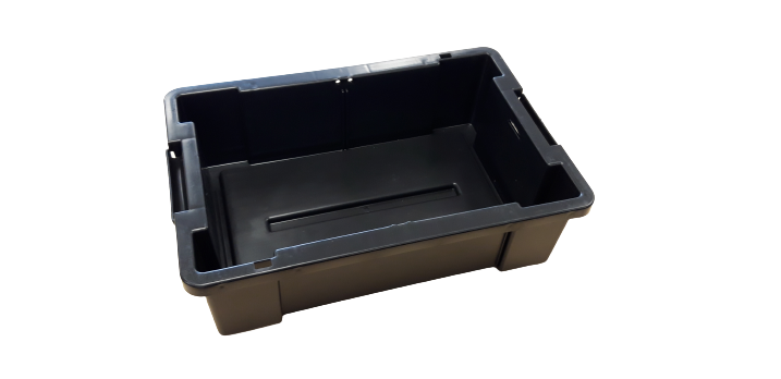 Ondiepe opbergbox zwart tbv EM/SM en PM werkwagens