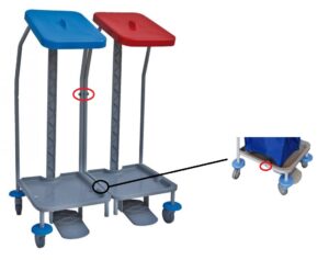 Bevestigen wasgoedkarren