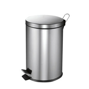 Pedaalemmer rond met kunststof binnenemmer 20 liter RVS