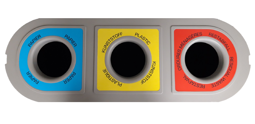 Afvalscheidingsunit Triomf voor 3 afvalstromen Grijs / Zwart - Afbeelding 2