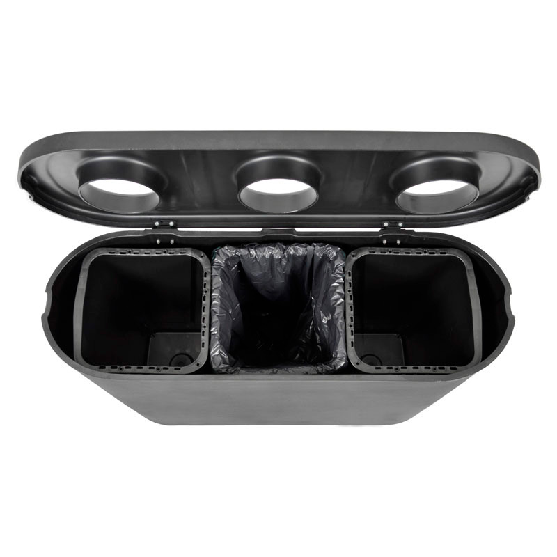 Afvalscheidingsunit Triomf voor 3 afvalstromen Grijs / Zwart - Afbeelding 3