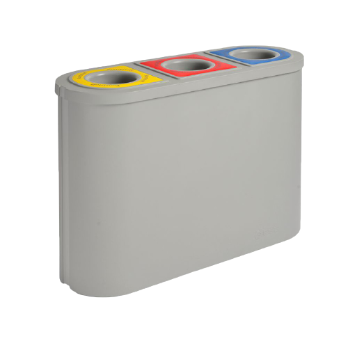 Afvalscheidingsunit Triomf voor 3 afvalstromen Grijs / Zwart