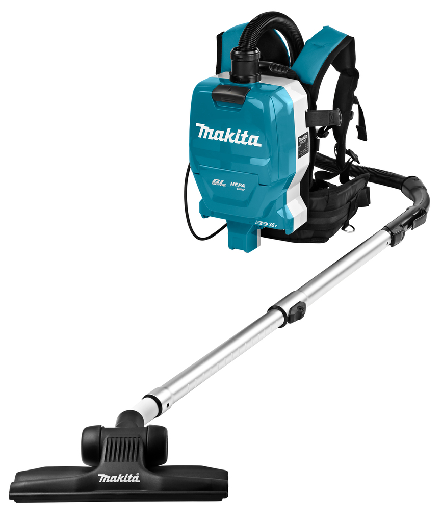 Makita 2x18V Rugstofzuiger met accu's en lader 4,5 kg - Afbeelding 2