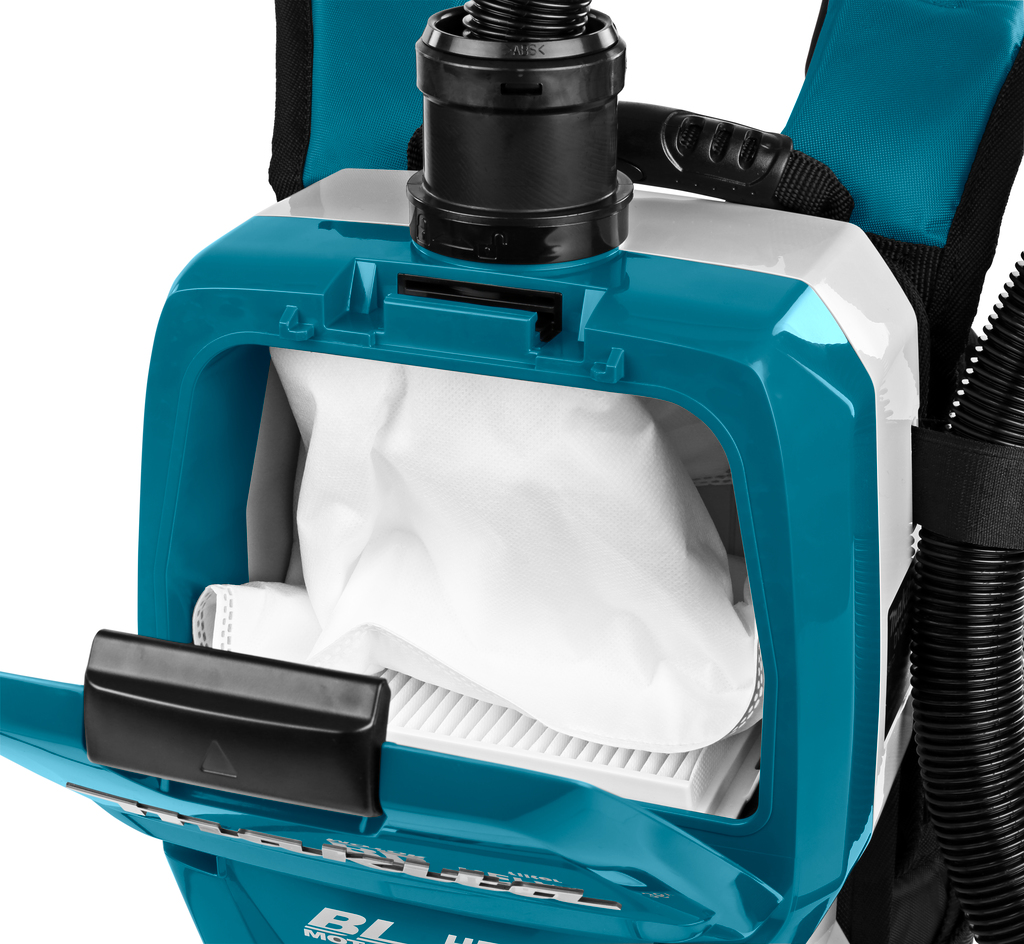 Makita 2x18V Rugstofzuiger met accu's en lader 4,5 kg - Afbeelding 6