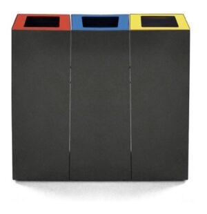 Modulaire afvalscheidingsunit vr 3 afvalstromen 60L Grij/Wit