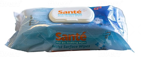 Santé wipes anti-bacteriële schoonmaakdoekjes 72 stuks - Afbeelding 2