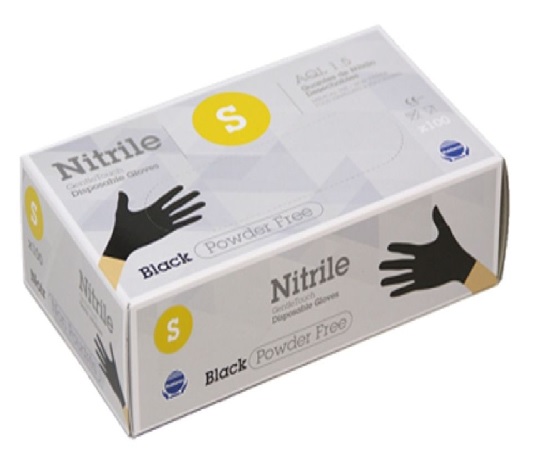 Handschoen Nitril pv Zwart maat S/7 doos 100 st