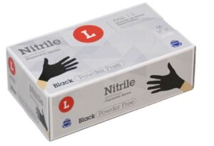 Handschoen Nitril pv Zwart maat L/9 doos 100 st
