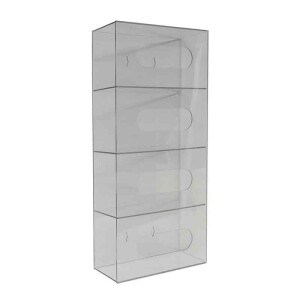Handschoendispener voor 4 dozen transparant