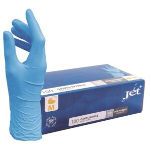Handschoen Nitrile ongepoederd Blauw maat M doos 100 stuks