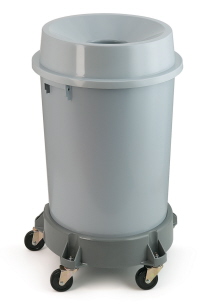 Kunststof afvalbak met open top 90 liter Grijs - Afbeelding 2