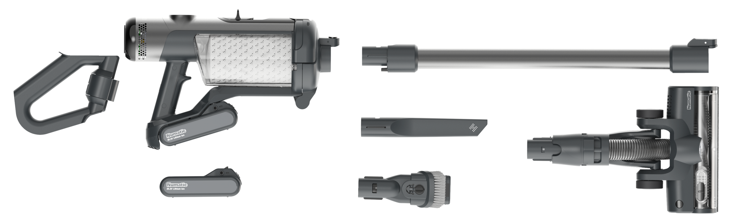 Steelstofzuiger Numatic Quick NQ100 graphite incl 2x batt - Afbeelding 2