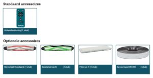Bijgeleverde en optionele accessoires voor de 18 Volt Makita robotstofzuiger DRC300Z