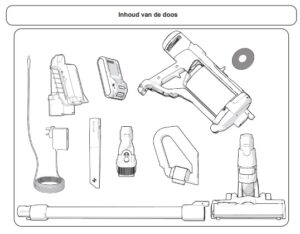 Inhoud doos Numatic Quick steelstofzuiger