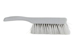 Handstoffer kunststof houder Zwart/Wit kunsthaar