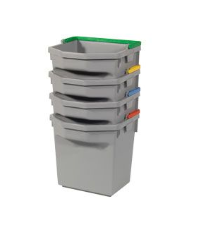 Grijze emmer 5 liter (met uitgiet) diverse kleuren hendels