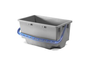 Grijze emmer 18 liter met blauwe hendel