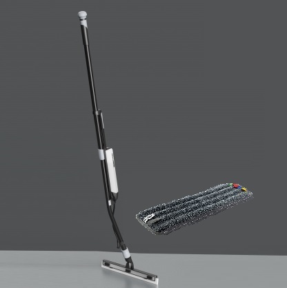 Wecoline Carabao Curved vloerset spraysteel ribbelmop+scrub - Afbeelding 2