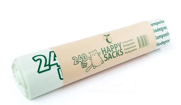 Afvalzak BIO 115 x 140 cm Wit/Groen T18 240L doos 15 x 10 st