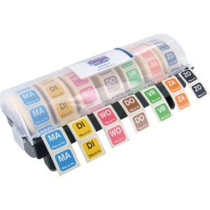 DEPA Dispenser Daglabel 25x25mm tbv 7 rollen